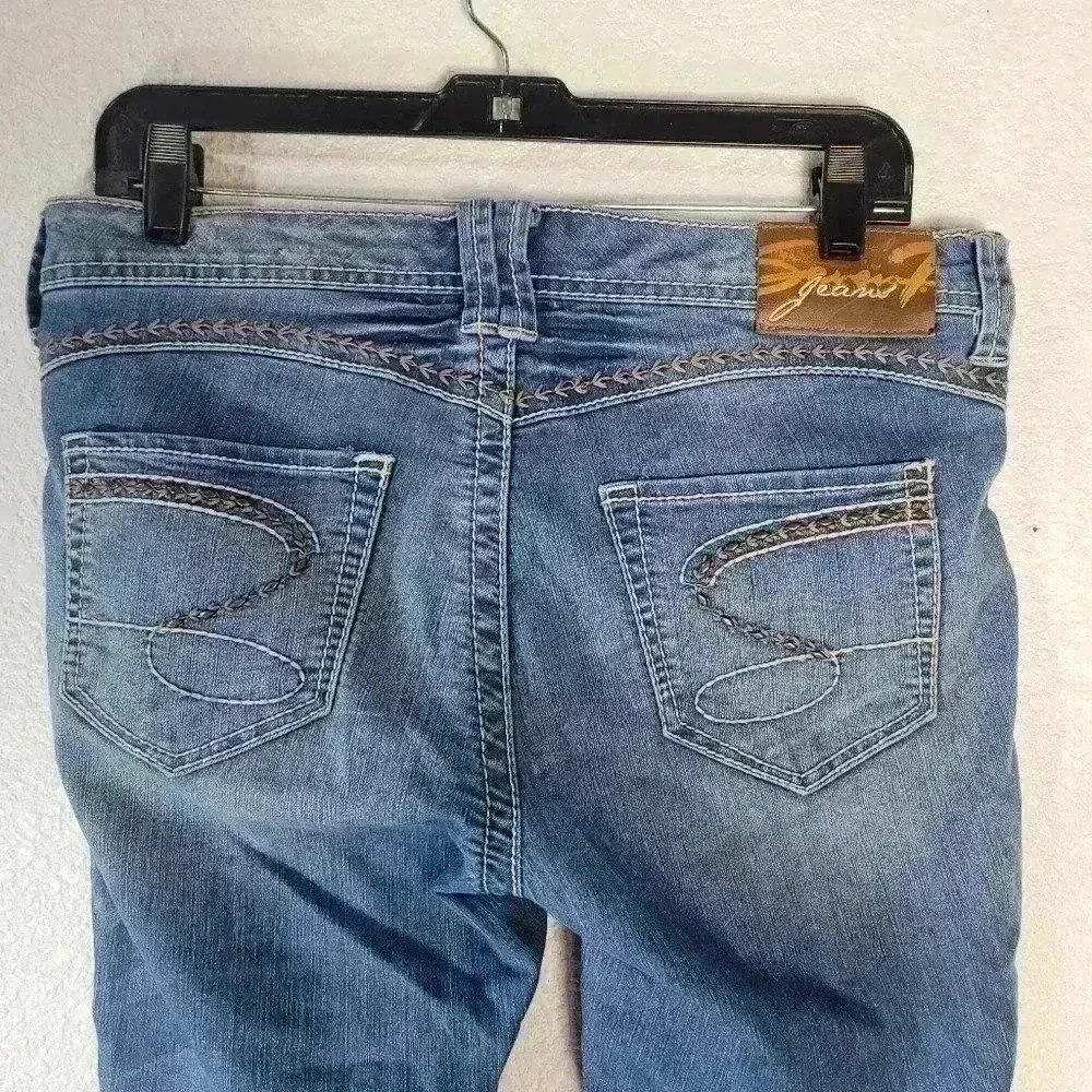 7 Seven For All Mankind Womens Thick Stitch Crop Stretch Denim Jeans Size 8 - Picture 4 of 12